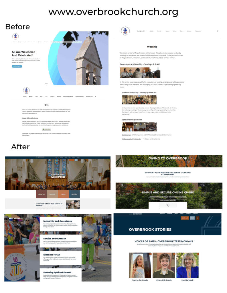overbrook website before and after

www.overbrookchurch.org

